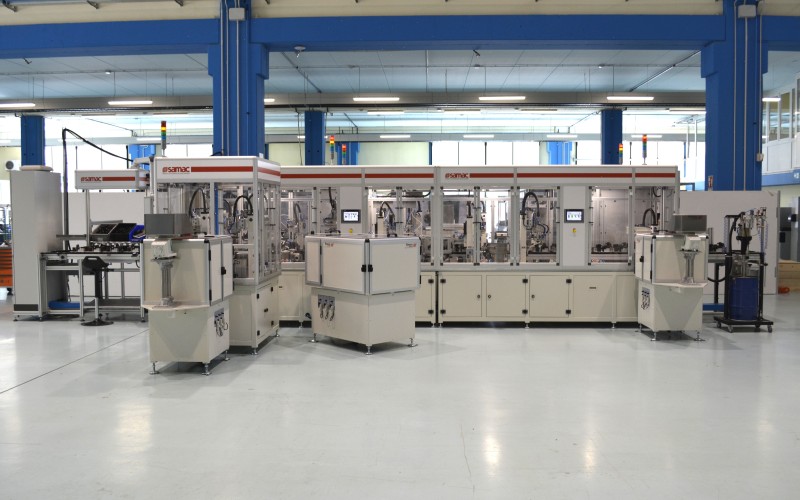 ASSEMBLY AND TESTING LINE FOR AGRICULTURAL DISPENSER
