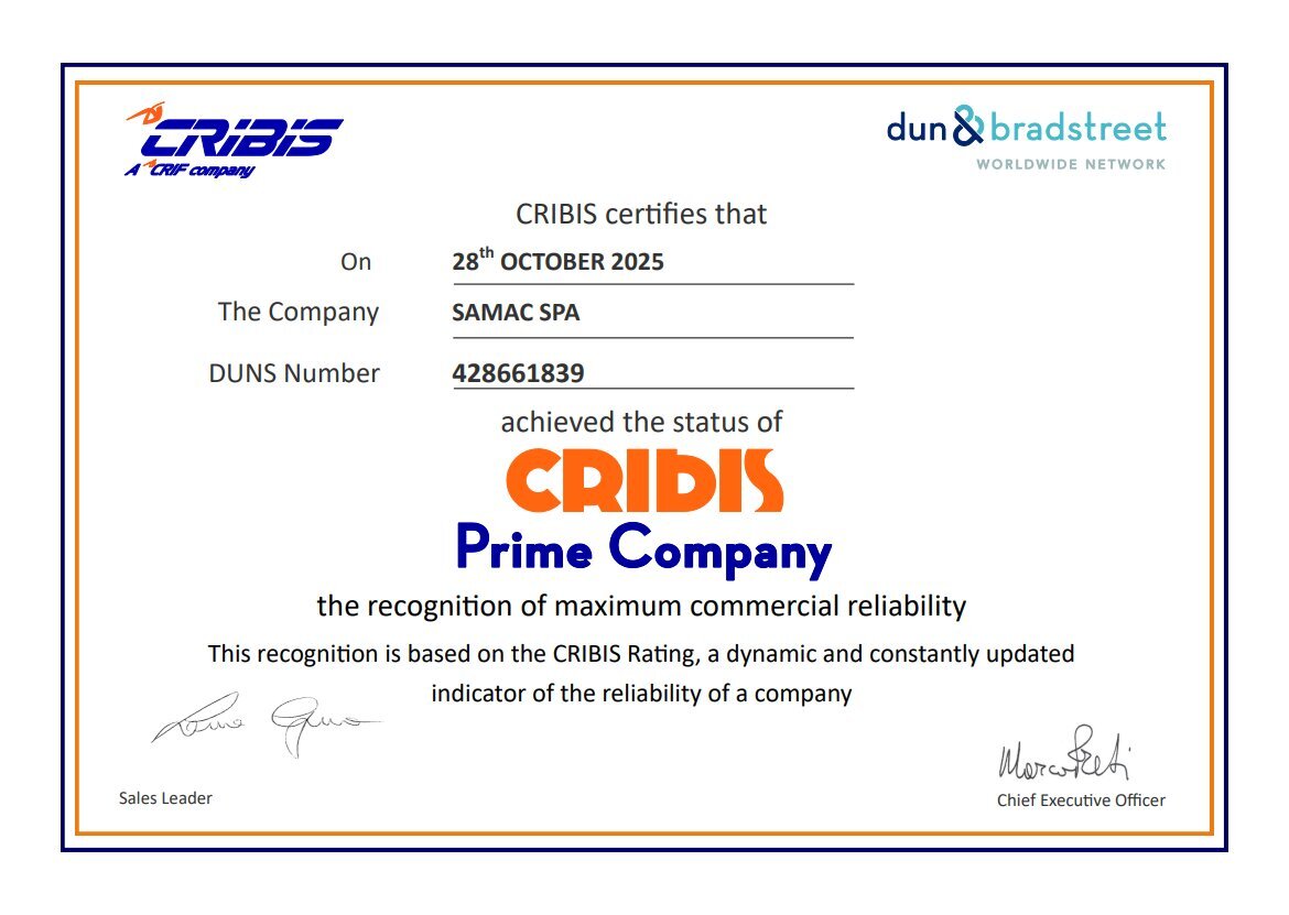 Cribis Prime Company Certificate - Samac 2025